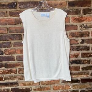 National Wildlife Federation Beige Knit Sleeveless Tank Top Women's Size XL